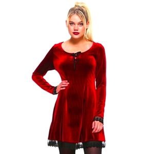 red velvet dress
